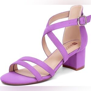 Women's Low Chunky Block Heel Strappy Sandals Open Toe Size 8